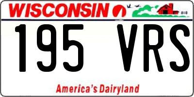 WI license plate 195VRS