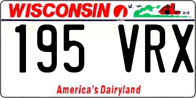 WI license plate 195VRX
