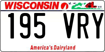 WI license plate 195VRY