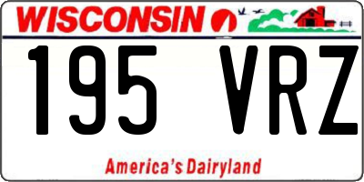 WI license plate 195VRZ