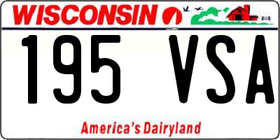 WI license plate 195VSA