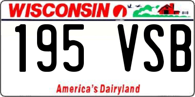 WI license plate 195VSB