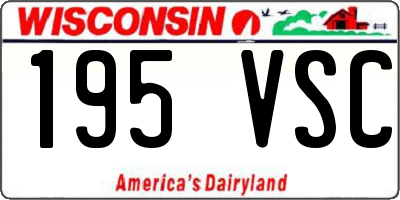 WI license plate 195VSC