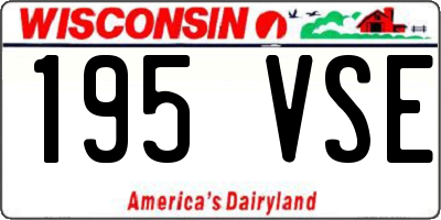 WI license plate 195VSE