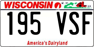 WI license plate 195VSF