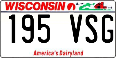 WI license plate 195VSG