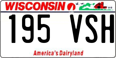 WI license plate 195VSH