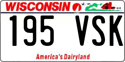 WI license plate 195VSK