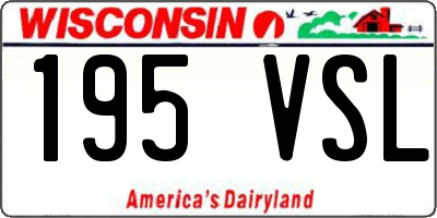 WI license plate 195VSL