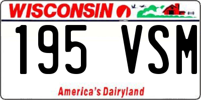 WI license plate 195VSM