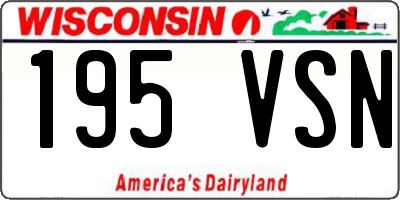 WI license plate 195VSN