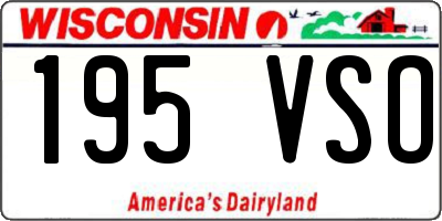 WI license plate 195VSO