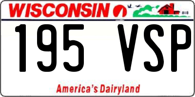 WI license plate 195VSP