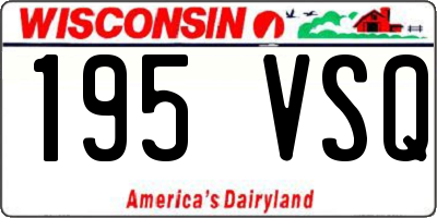 WI license plate 195VSQ