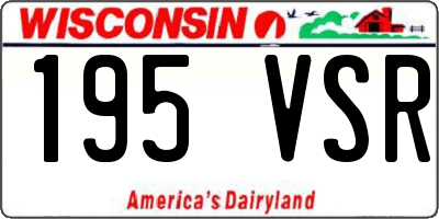WI license plate 195VSR