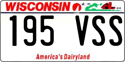 WI license plate 195VSS