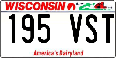 WI license plate 195VST