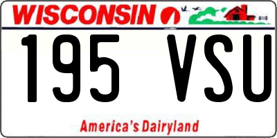 WI license plate 195VSU