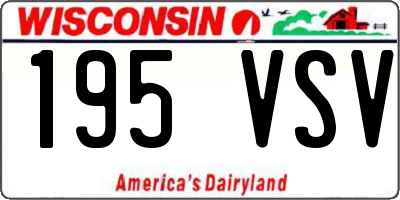 WI license plate 195VSV