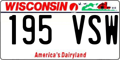 WI license plate 195VSW