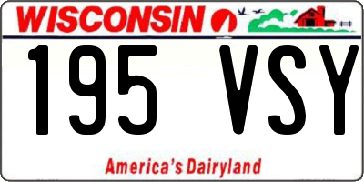 WI license plate 195VSY