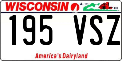 WI license plate 195VSZ