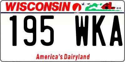 WI license plate 195WKA
