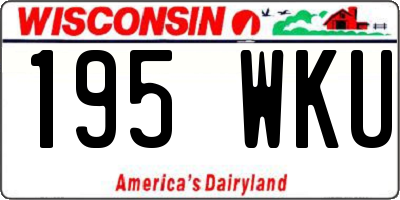 WI license plate 195WKU