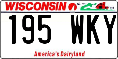 WI license plate 195WKY