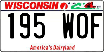 WI license plate 195WOF