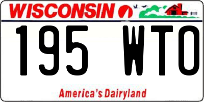 WI license plate 195WTO