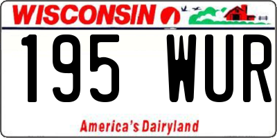 WI license plate 195WUR