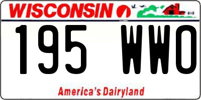WI license plate 195WWO