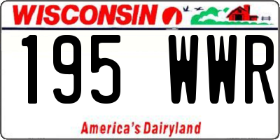 WI license plate 195WWR