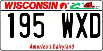 WI license plate 195WXD