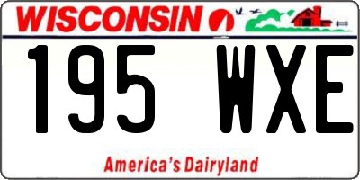 WI license plate 195WXE