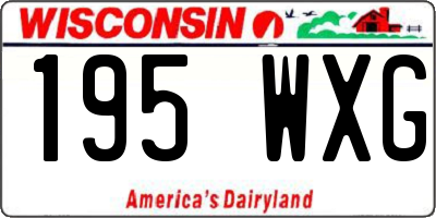 WI license plate 195WXG
