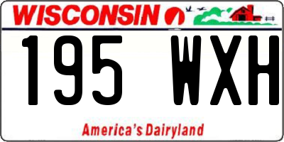 WI license plate 195WXH
