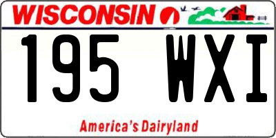 WI license plate 195WXI
