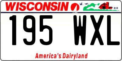 WI license plate 195WXL