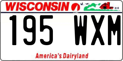 WI license plate 195WXM