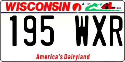 WI license plate 195WXR