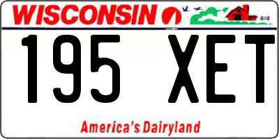 WI license plate 195XET