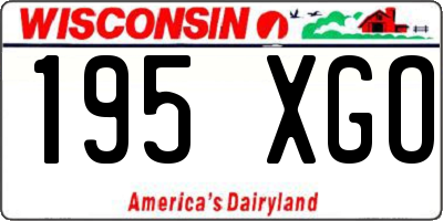 WI license plate 195XGO