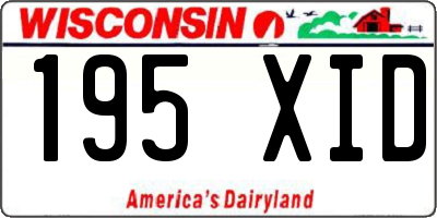 WI license plate 195XID