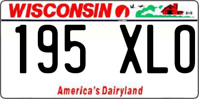 WI license plate 195XLO