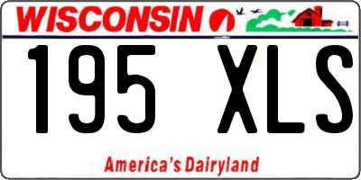 WI license plate 195XLS