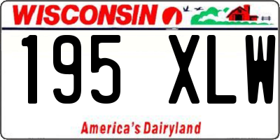 WI license plate 195XLW