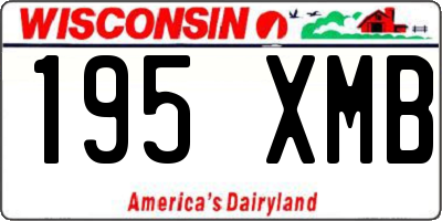 WI license plate 195XMB