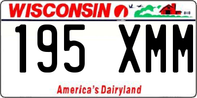 WI license plate 195XMM